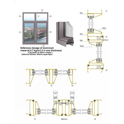 Windows and doors aluminum profile 13 Windows and doors aluminum profile 13