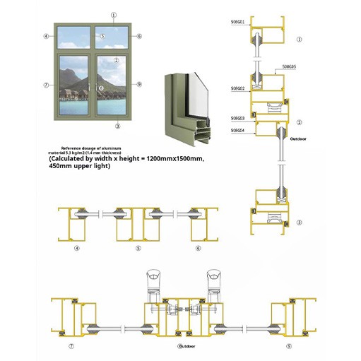 Windows and doors aluminum profile 20 Windows and doors aluminum profile 20