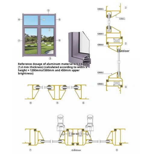Windows and doors aluminum profile 21 Windows and doors aluminum profile 21